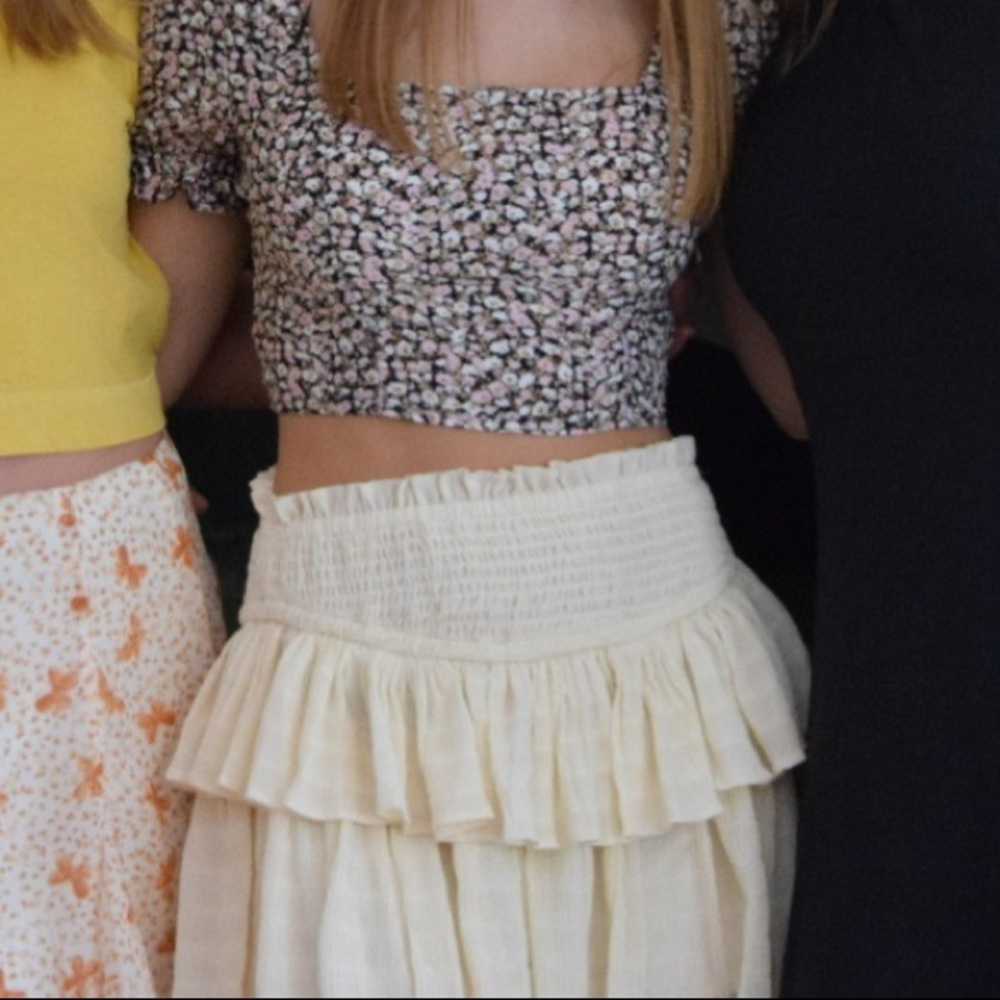 Cream ruffle skirt
